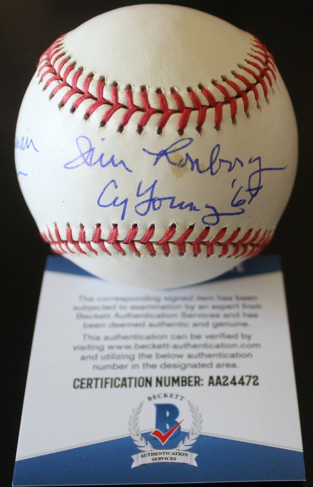 NEW LISTINGJim Londborg Signed Official Major League Baseball w/Beckett COA AA24472 Red Sox