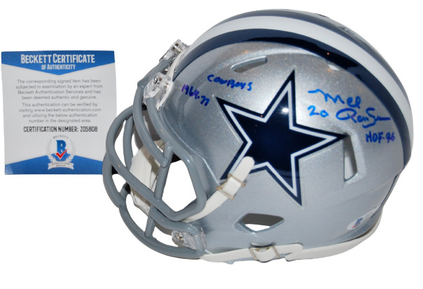 MEL RENFRO signed (DALLAS COWBOYS) mini football helmet BECKETT BAS Z05808