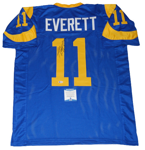 JIM EVERETT signed (LOS ANGELES RAMS) Custom Stitched football jersey BECKETT