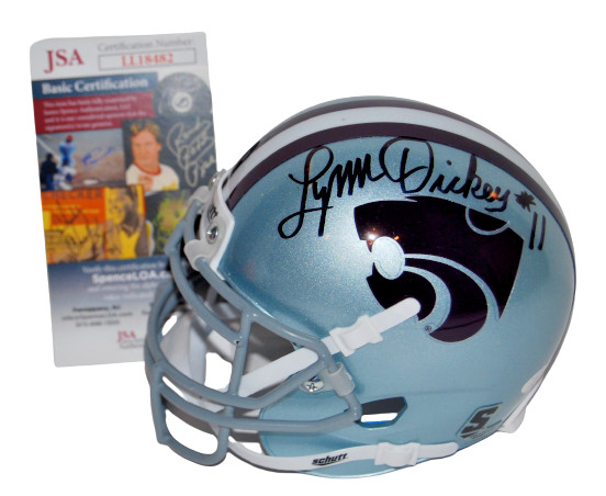 LYNN DICKEY signed (KANSAS STATE WILDCATS) mini football helmet JSA LL18482