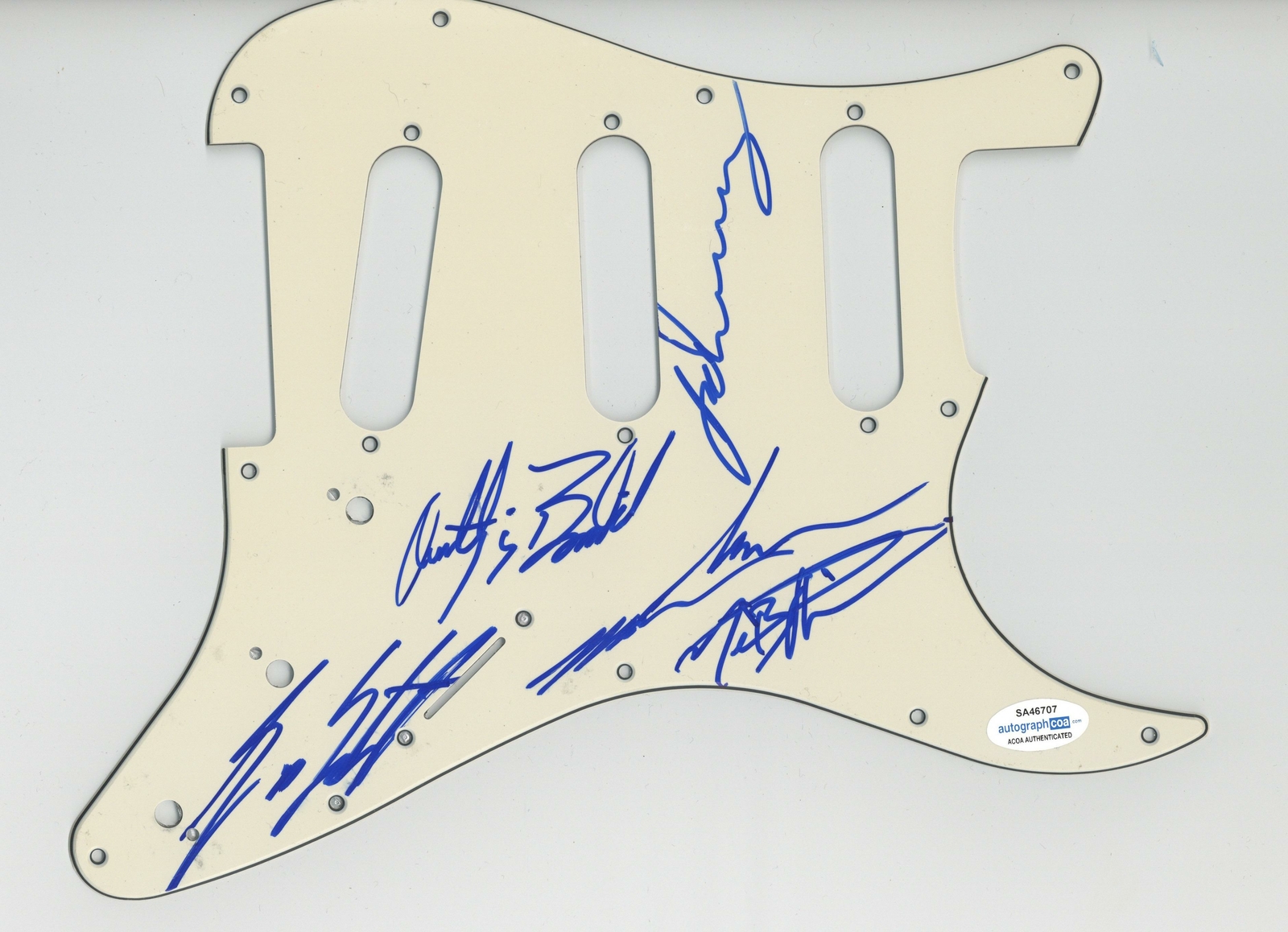 The Bravery AUTOGRAPHS Signed Stratocaster Pickguard - Sam Endicott +4 ACOA