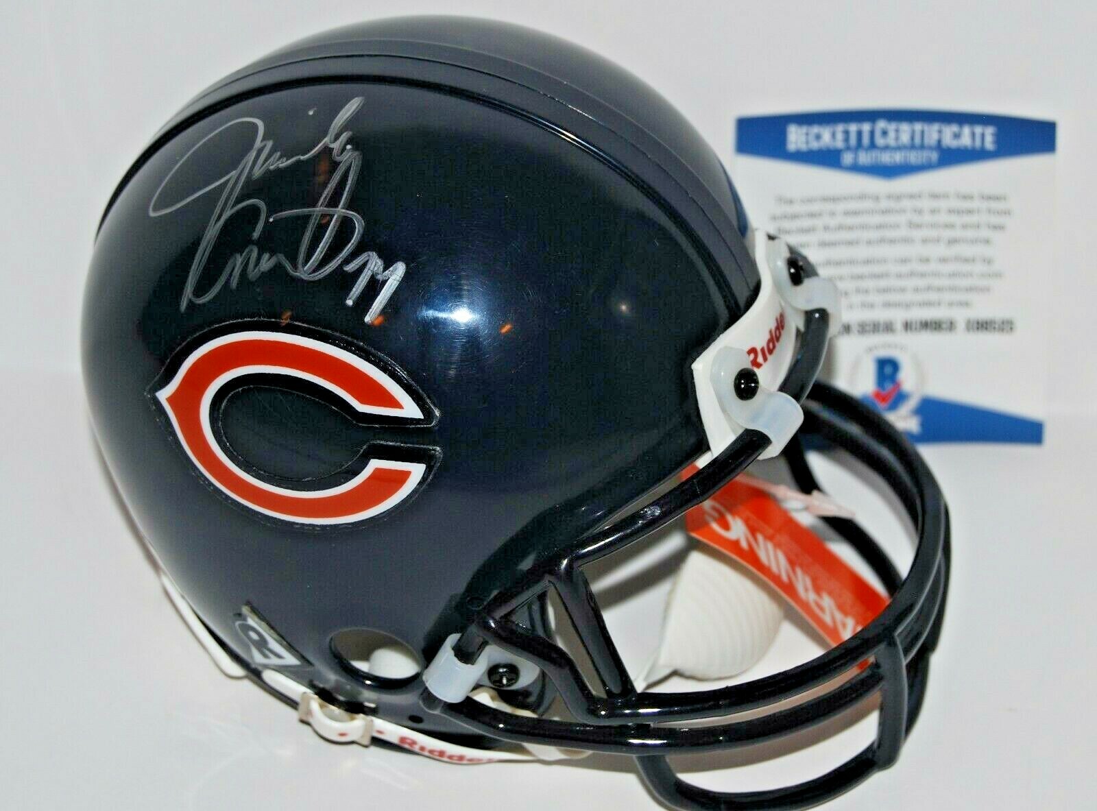 JIM COVERT signed (CHICAGO BEARS) mini football helmet BECKETT BAS HOF SBXX