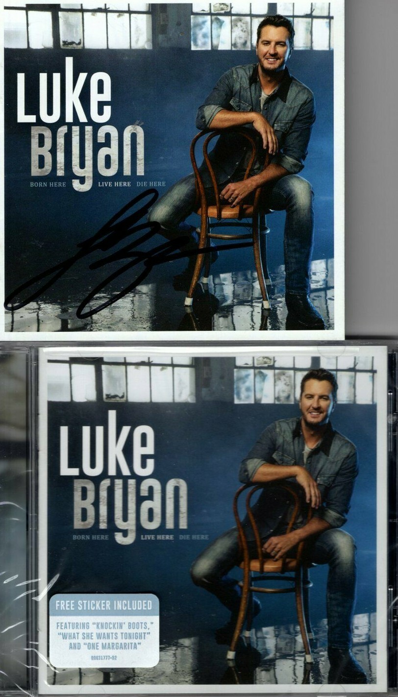 LUKE BRYAN signed autographed BORN HERE LIVE HERE DIE HERE CD Insert Booklet