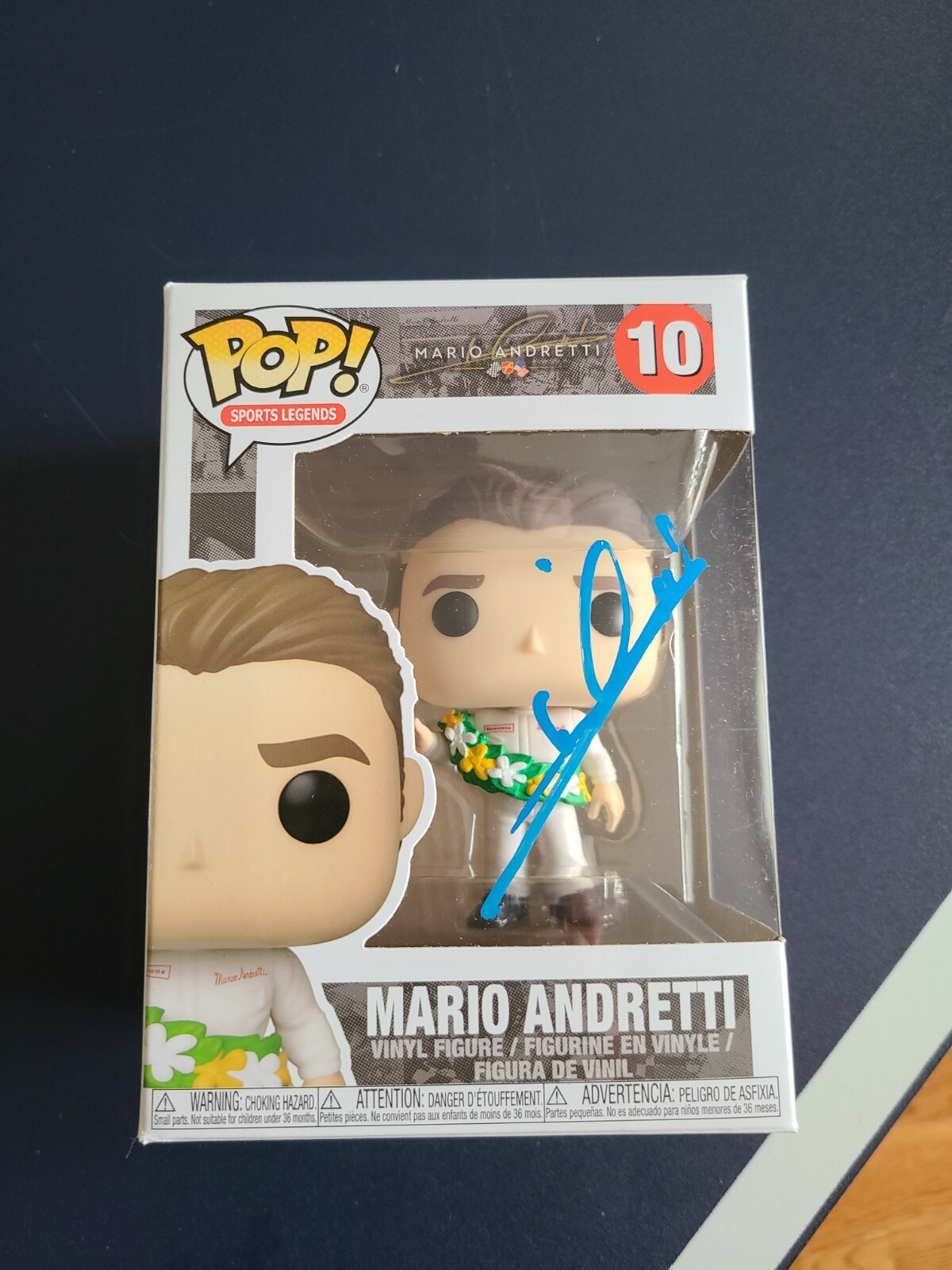 MARIO ANDRETTI signed INDY 500 SPORTS LEGENDS #10 Funko Pop! Figure