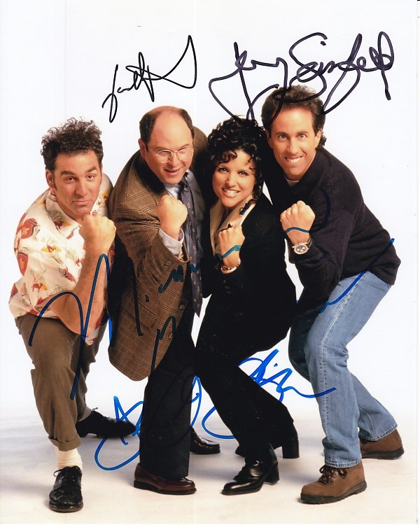 SEINFELD signed CAST photo JERRY JULIA LOUIS-DREYFUS MICHAEL RICHARDS + JASON