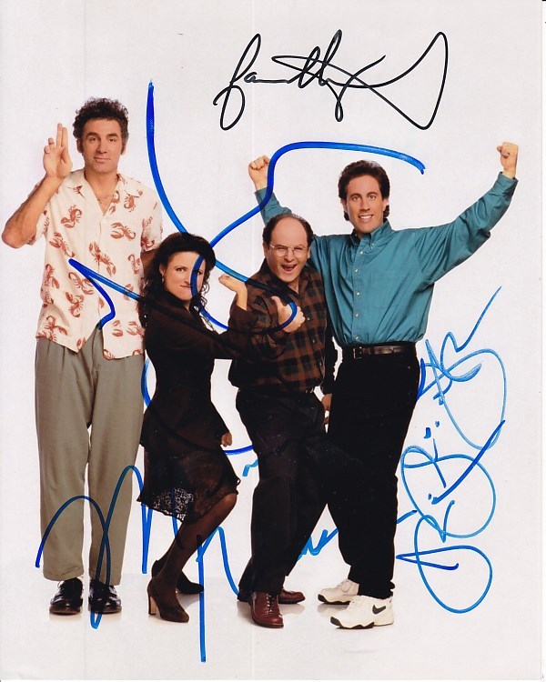 SEINFELD signed CAST photo JERRY JULIA LOUIS-DREYFUS MICHAEL RICHARDS + JASON