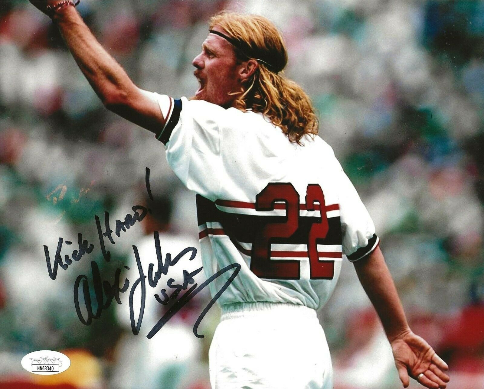 Alexi Lalas signed Team USA Soccer 8x10 photo autographed JSA | Autographia