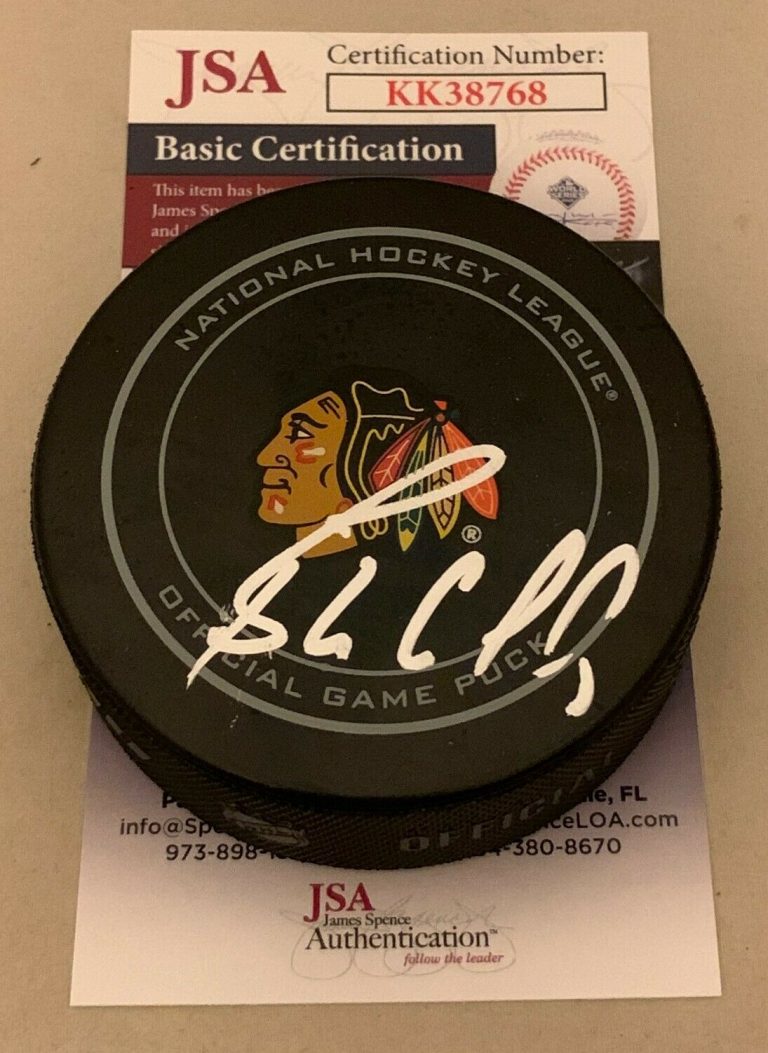BERNIE NICHOLLS SIGNED CHICAGO BLACKHAWKS OFFICIAL GAME PUCK AUTOGRAPHED JSA COLLECTIBLE MEMORABILIA