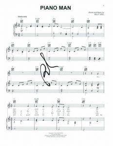BILLY JOEL SIGNED AUTOGRAPH “PIANO MAN” SHEET MUSIC – ROCK N ROLL LEGEND, ICON COLLECTIBLE MEMORABILIA