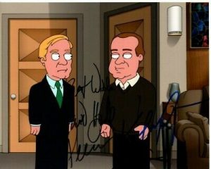DAVID HYDE PIERCE AND KELSEY GRAMMER SIGNED FAMILY GUY PHOTO W/ HOLOGRAM COA COLLECTIBLE MEMORABILIA