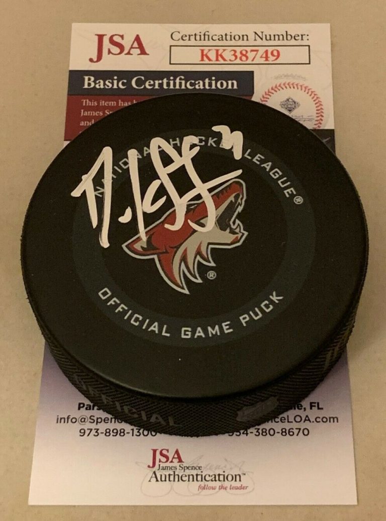 DEREK STEPAN SIGNED ARIZONA COYOTES OFFICIAL GAME PUCK AUTOGRAPHED JSA COLLECTIBLE MEMORABILIA
