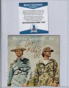 FLORIDA GEORGIA LINE SIGNED (LIFE ROLLS ON) CD COVER W/CD BECKETT BAS Y75150 COLLECTIBLE MEMORABILIA