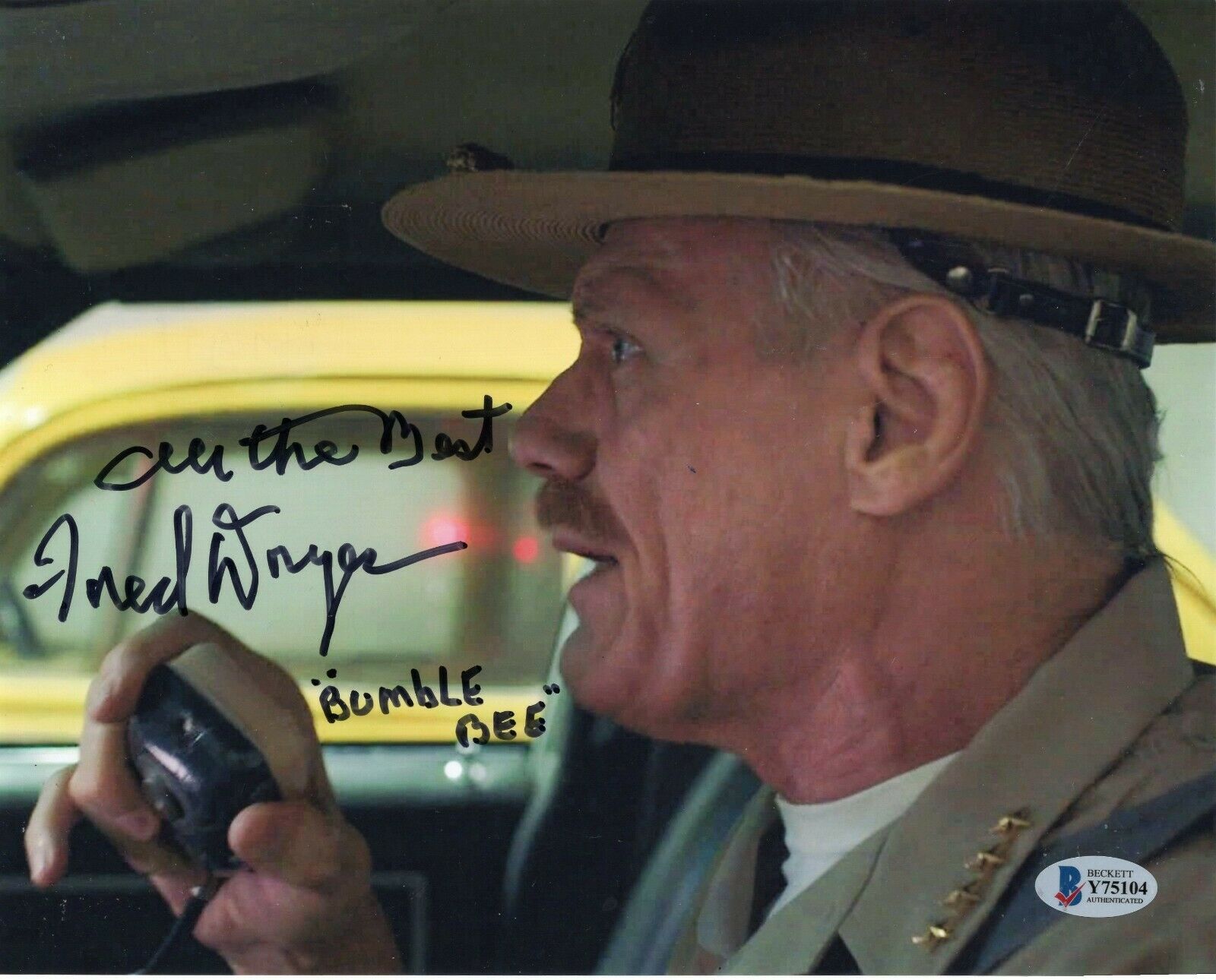 Fred Dryer Signed 8x10 Photo w/Beckett COA Y75104 Bumblebee Sheriff