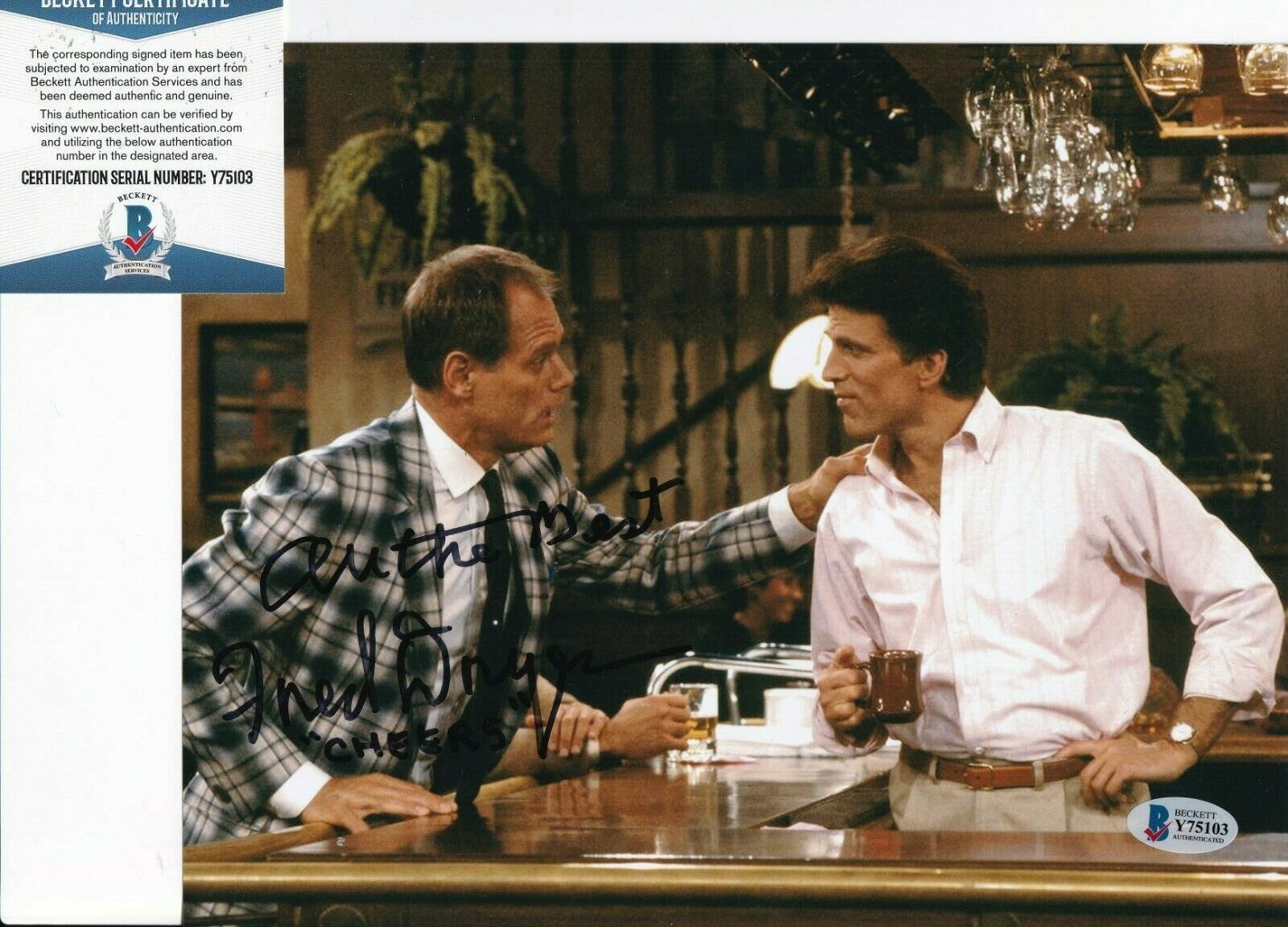 FRED DRYER signed (CHEERS) Dave Richards autograph 8X10 photo BECKETT ...