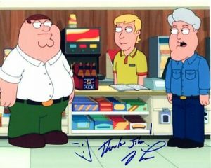 JAY LENO AUTOGRAPHED SIGNED FAMILY GUY PHOTOGRAPH – TO JOHN COLLECTIBLE MEMORABILIA