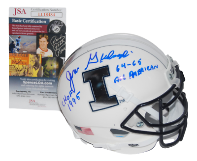 JIM GRABOWSKI SIGNED (ILLINOIS ILLINI) WHITE MINI FOOTBALL HELMET JSA LL18484 COLLECTIBLE MEMORABILIA