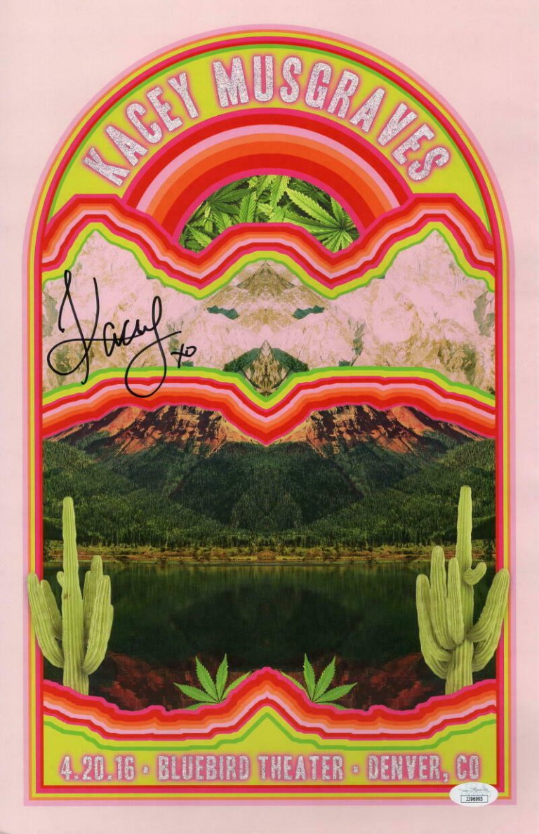 KACEY MUSGRAVES SIGNED AUTOGRAPH 11X17 TOUR POSTER PHOTO – DENVER 4/20/16 JSA COLLECTIBLE MEMORABILIA