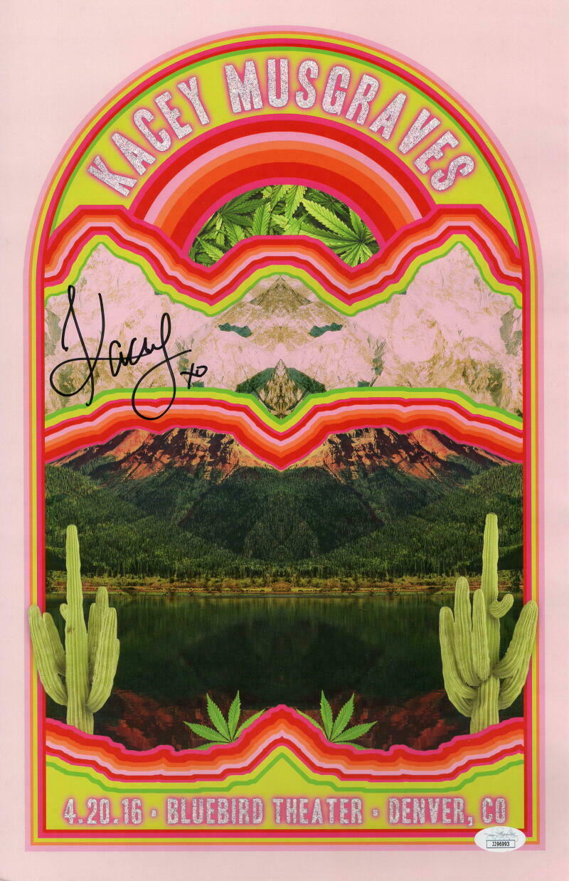 KACEY MUSGRAVES SIGNED AUTOGRAPH 11X17 TOUR POSTER PHOTO - DENVER 4/20