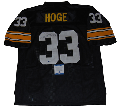 MERRIL HOGE SIGNED (PITTSBURGH STEELERS) CUSTOM STITCHED FOOTBALL JERSEY BECKETT COLLECTIBLE MEMORABILIA