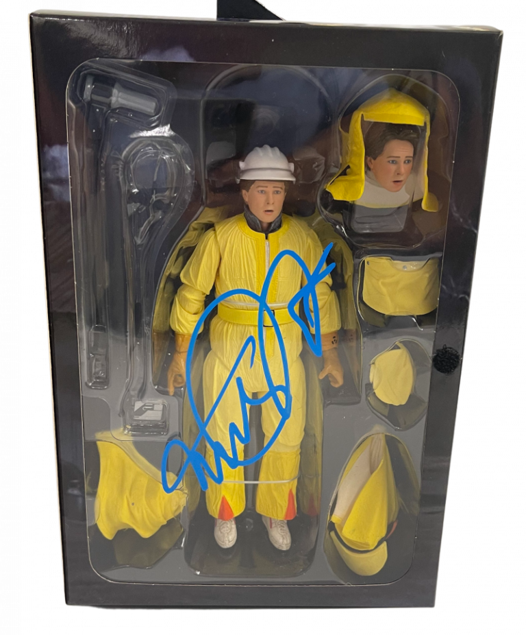 MICHAEL J FOX SIGNED BACK TO THE FUTURE NECA FIGURE TALES FROM SPACE BECKETT COLLECTIBLE MEMORABILIA