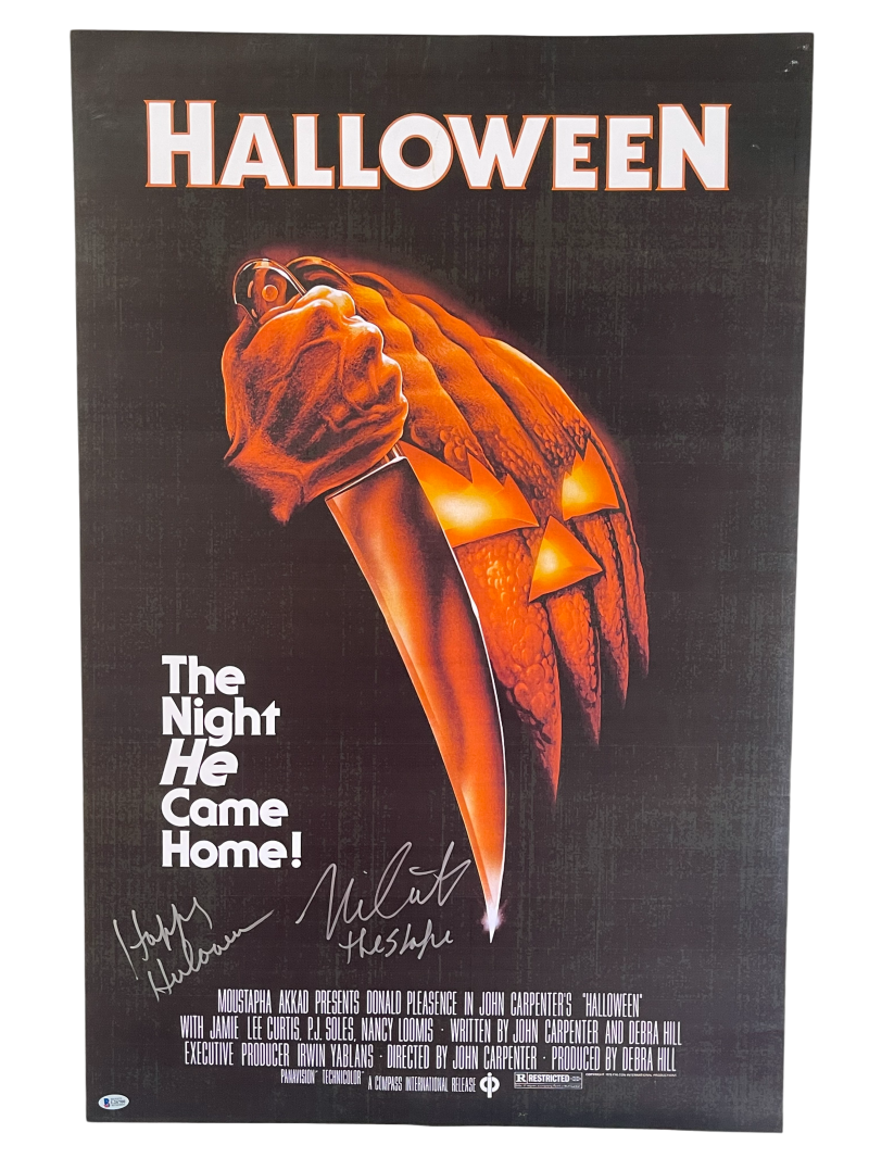 NICK CASTLE SIGNED HALLOWEEN FULL SIZE MOVIE POSTER AUTHENTIC AUTOGRAPH