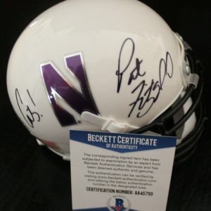 Pat Fitzgerald Signed Northwestern Wildcats Mini Helmet w/Beckett COA AA45733