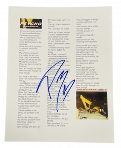 POST MALONE SIGNED PSYCHO LYRIC SHEET AUTHENTIC AUTOGRAPH POSTY COA COLLECTIBLE MEMORABILIA