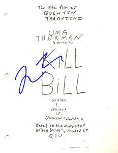 QUENTIN TARANTINO SIGNED AUTOGRAPH – KILL BILL FULL MOVIE SCRIPT – UMA THURMAN COLLECTIBLE MEMORABILIA