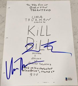 QUENTIN TARANTINO UMA THURMAN SIGNED AUTOGRAPH KILL BILL MOVIE SCRIPT – BECKETT COLLECTIBLE MEMORABILIA