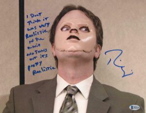 RAINN WILSON DWIGHT SIGNED THE OFFICE 11X14 PHOTO AUTOGRAPH QUOTE PROOF BECKET COLLECTIBLE MEMORABILIA