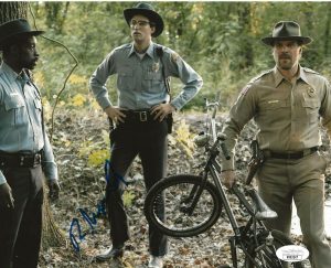 ROB MORGAN SIGNED STRANGER THINGS 8×10 PHOTO AUTOGRAPHED OFFICER POWELL JSA COLLECTIBLE MEMORABILIA