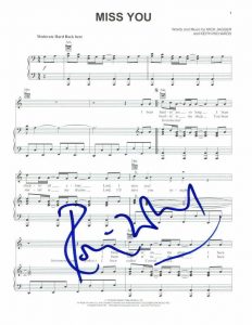 RONNIE RON WOOD SIGNED AUTOGRAPH “MISS YOU” SHEET MUSIC – ROLLING STONES RARE!! COLLECTIBLE MEMORABILIA