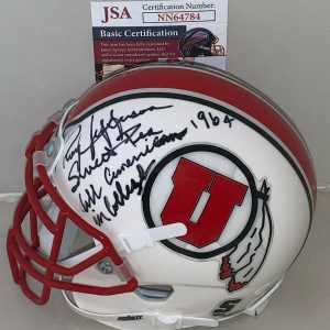 Roy Jefferson signed Utah Utes mini helmet W/ Inscriptions autographed JSA