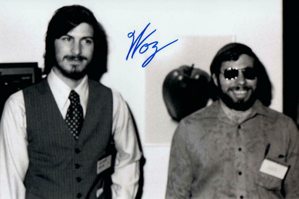 STEVE WOZNIAK SIGNED AUTOGRAPH 8X12 PHOTO - APPLE INC FOUNDER W/ STEVE ...