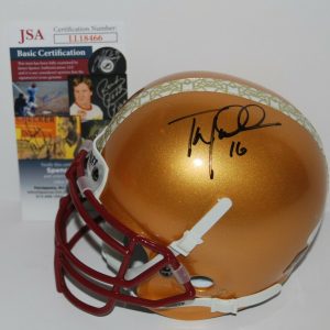 TOM WADDLE signed (BOSTON COLLEGE EAGLES) mini football helmet JSA LL18466