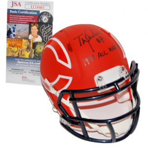 TOM WADDLE signed (CHICAGO BEARS) Orange Amp mini football helmet JSA LL18465