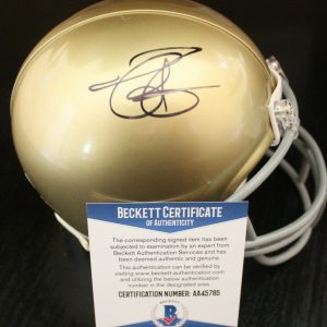 Tommy Rees Signed Notre Dame Fightin Irish Mini Helmet w/Beckett COA AA45785 BAS