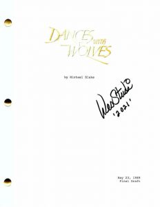 WES STUDI SIGNED AUTOGRAPH DANCES WITH WOLVES FULL MOVIE SCRIPT – KEVIN COSTNER COLLECTIBLE MEMORABILIA