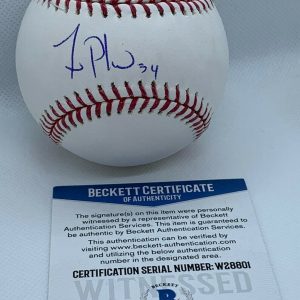 Zach Plesac Cleveland Indians signed MLB Baseball Ball Beckett Witnessed