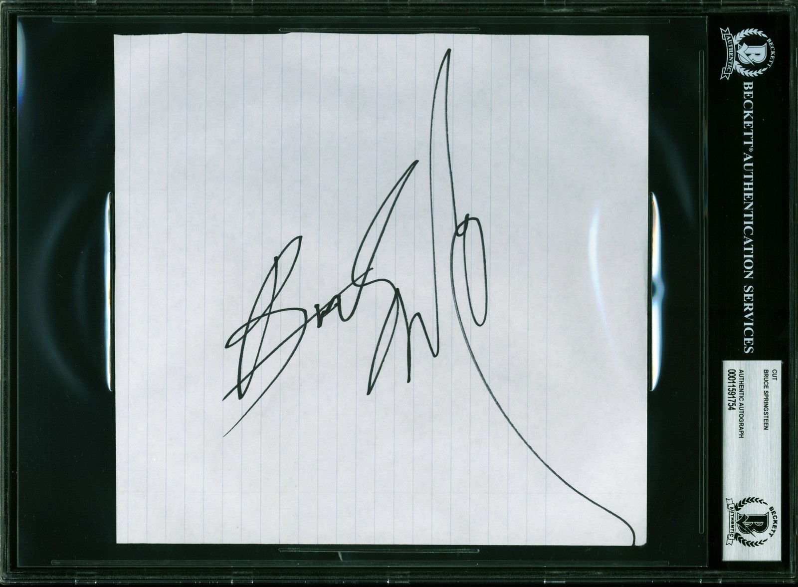 Bruce Springsteen Authentic Signed 7.5c8 Cut Signature Autographed BAS Slabbed