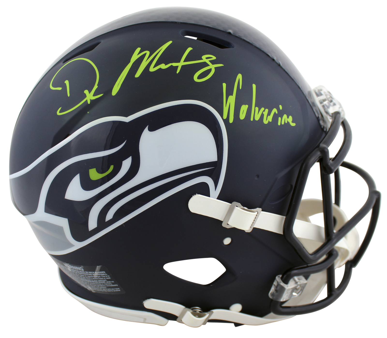 SEAHAWKS DK METCALF “WOLVERINE” SIGNED FULL SIZE SPEED PROLINE HELMET BAS WIT COLLECTIBLE MEMORABILIA