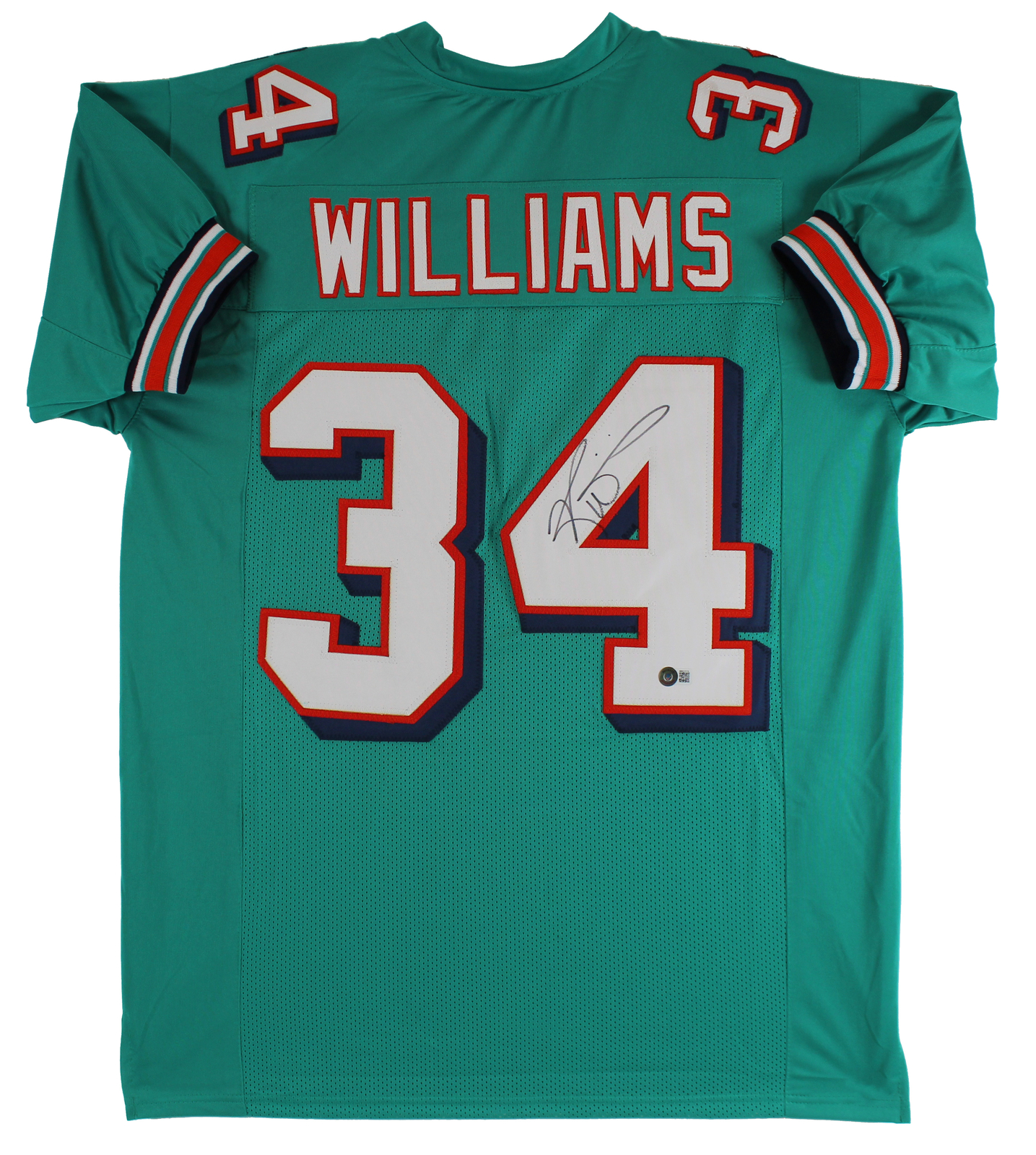 Ricky Williams Authentic Signed Teal Pro Style Jersey Autographed BAS Witnessed