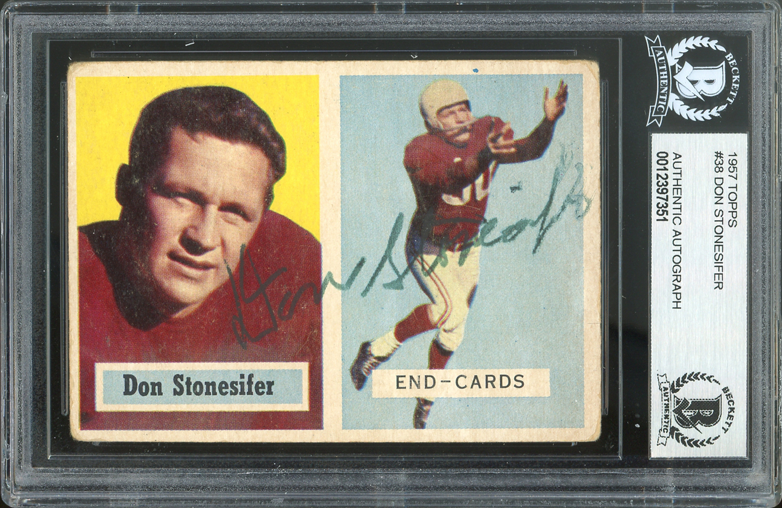 Cardinals Don Stonesifer Authentic Signed 1957 Topps #38 Card BAS Slabbed