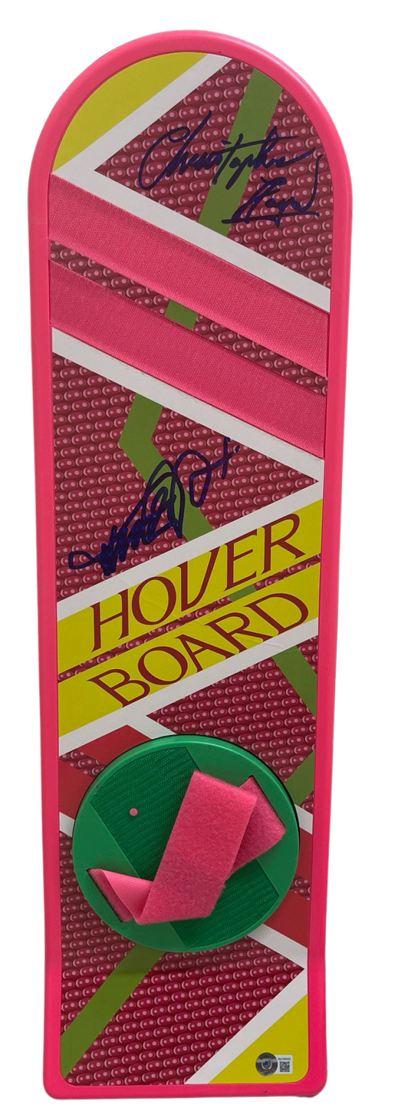MICHAEL J FOX CHRISTOPHER LLOYD SIGNED BACK TO THE FUTURE HOVERBOARD AUTO BAS