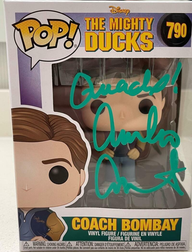 EMILIO ESTEVEZ SIGNED MIGHTY DUCKS FUNKO POP FIGURE BOMBAY 790 