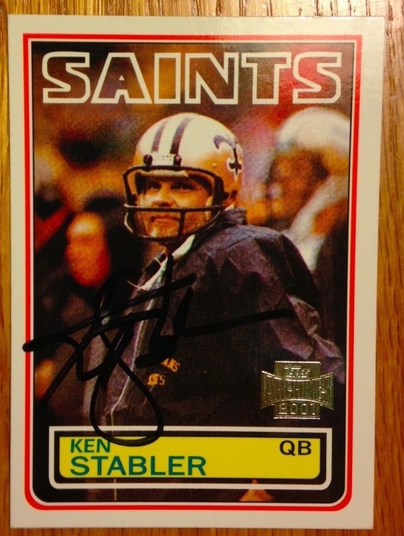 Ken Stabler signed autographed Topps Archives 2001 Raiders