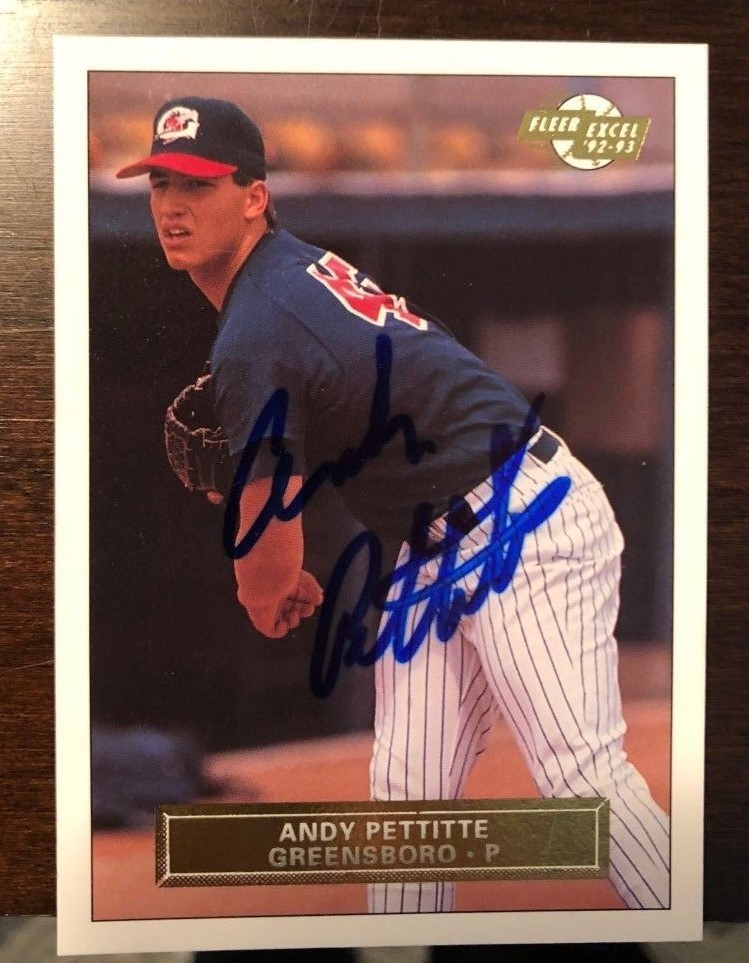 Andy Pettitte signed autographed Rookie Card Minor League Yankees 92-93 Excel