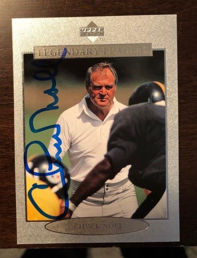 Chuck Noll signed autographed football card 1997 Upper Deck Legends
