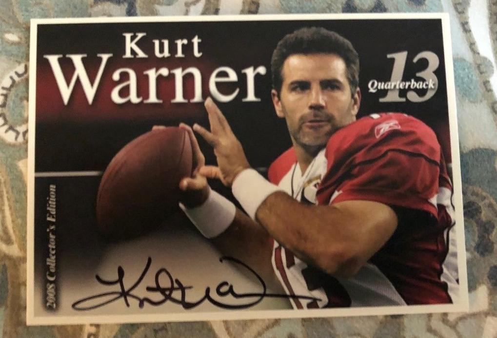 Kurt Warner signed autographed Bible Card Special Edition Hall of Fame 2008