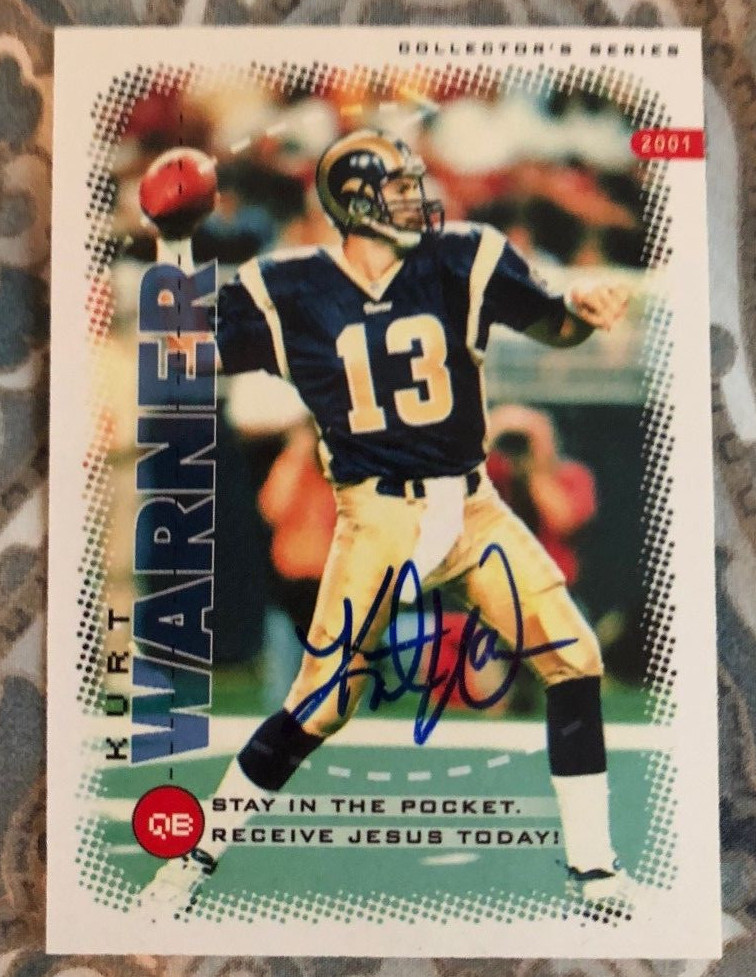 Kurt Warner signed autographed Bible Card Special Edition Hall of Fame 2001